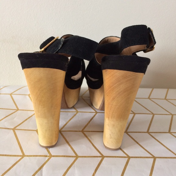 Steve Madden Maxinnee Leather/Wood Platform Sandal - 8.5 - Picture 3 of 8